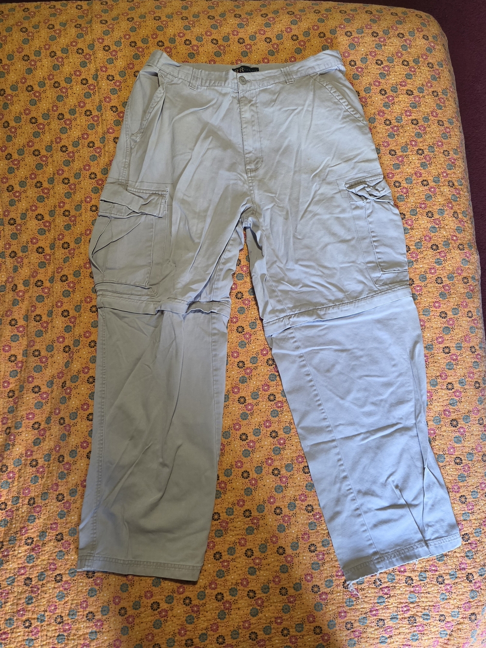 Men's Convertible Khaki Cargo Pants 36×32